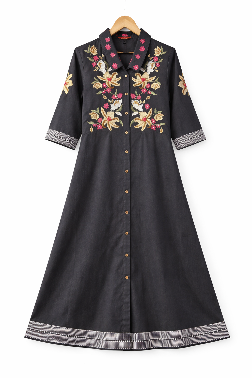 Grey Flower detail Dress