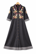 Grey Flower detail Dress
