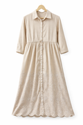 Embroidered Beige Dress