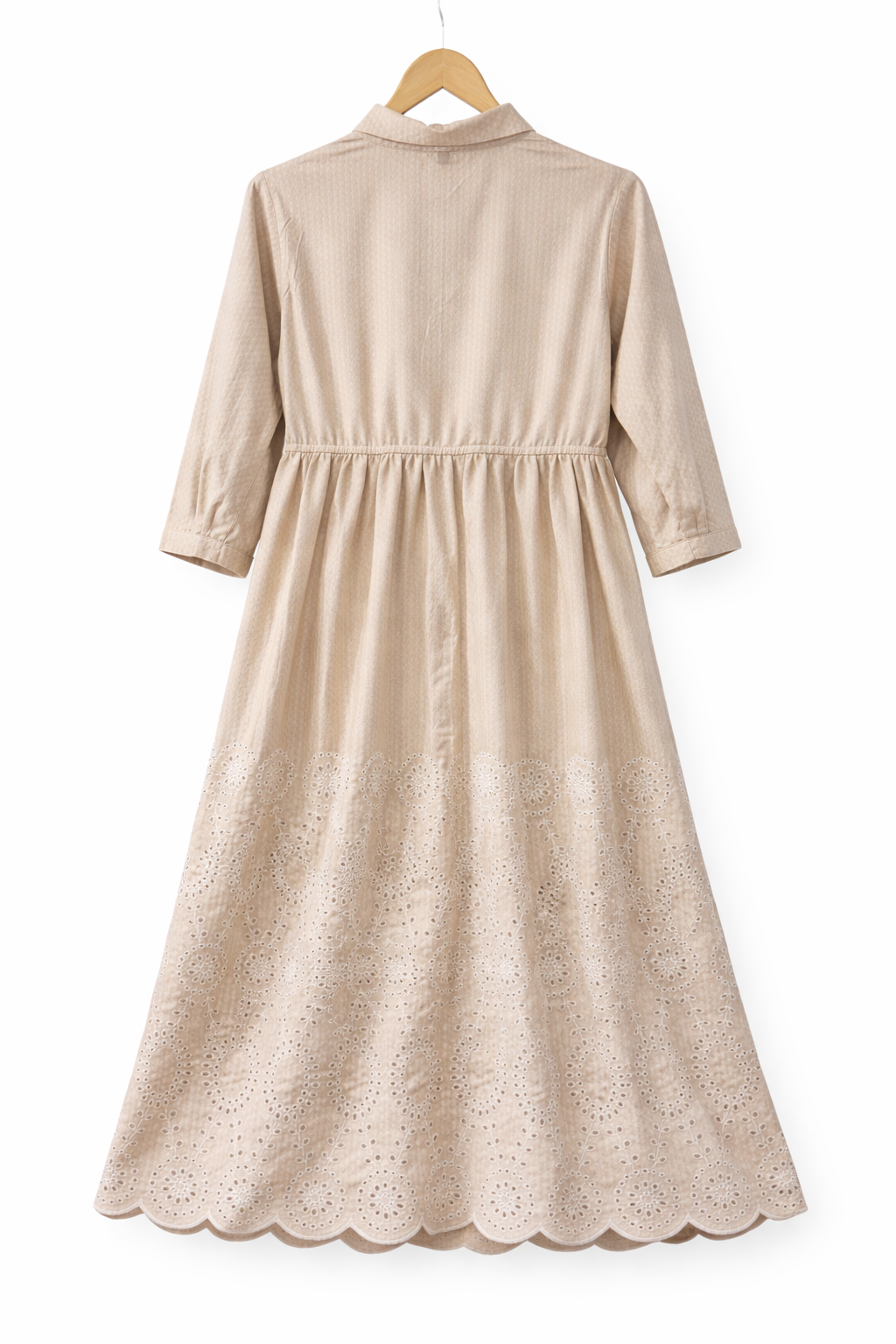 Embroidered Beige Dress