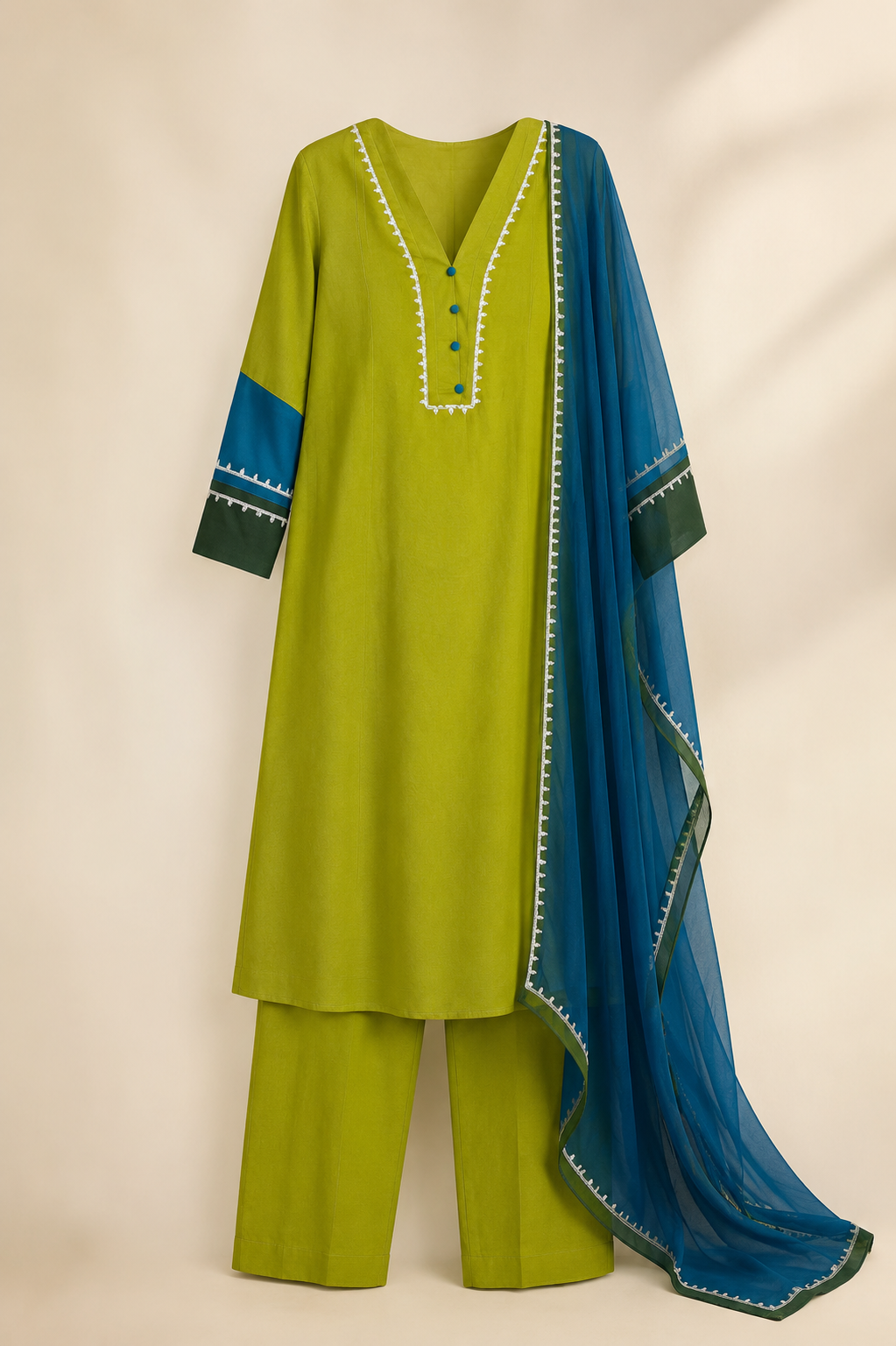 Green Blue Suit Set