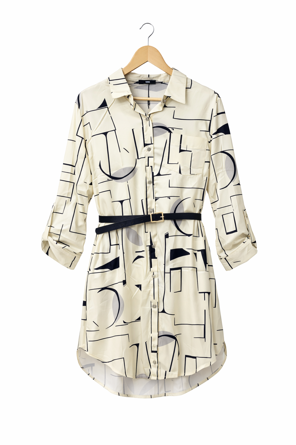 Deal Satin Shirt Dress (with belt)