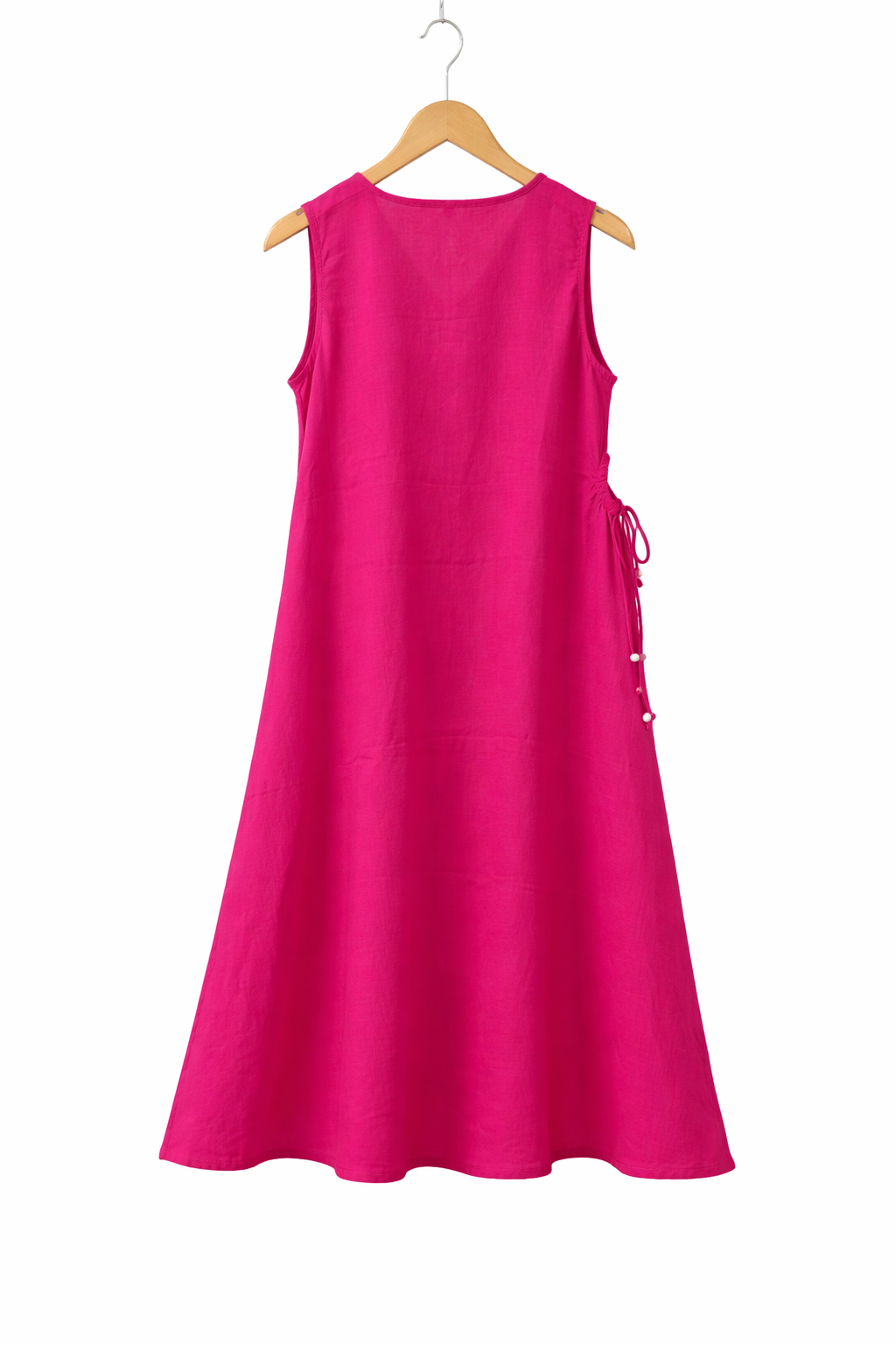 Magenta dress with side cut detail