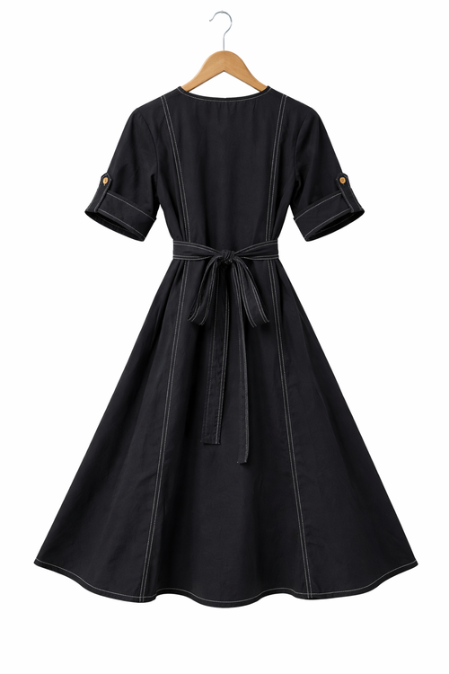 Cotton Black Dress